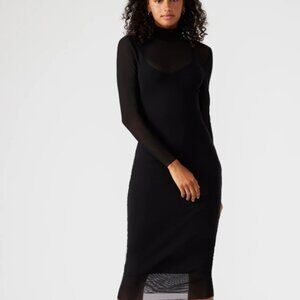 Mesh Bodycon Midi Dress